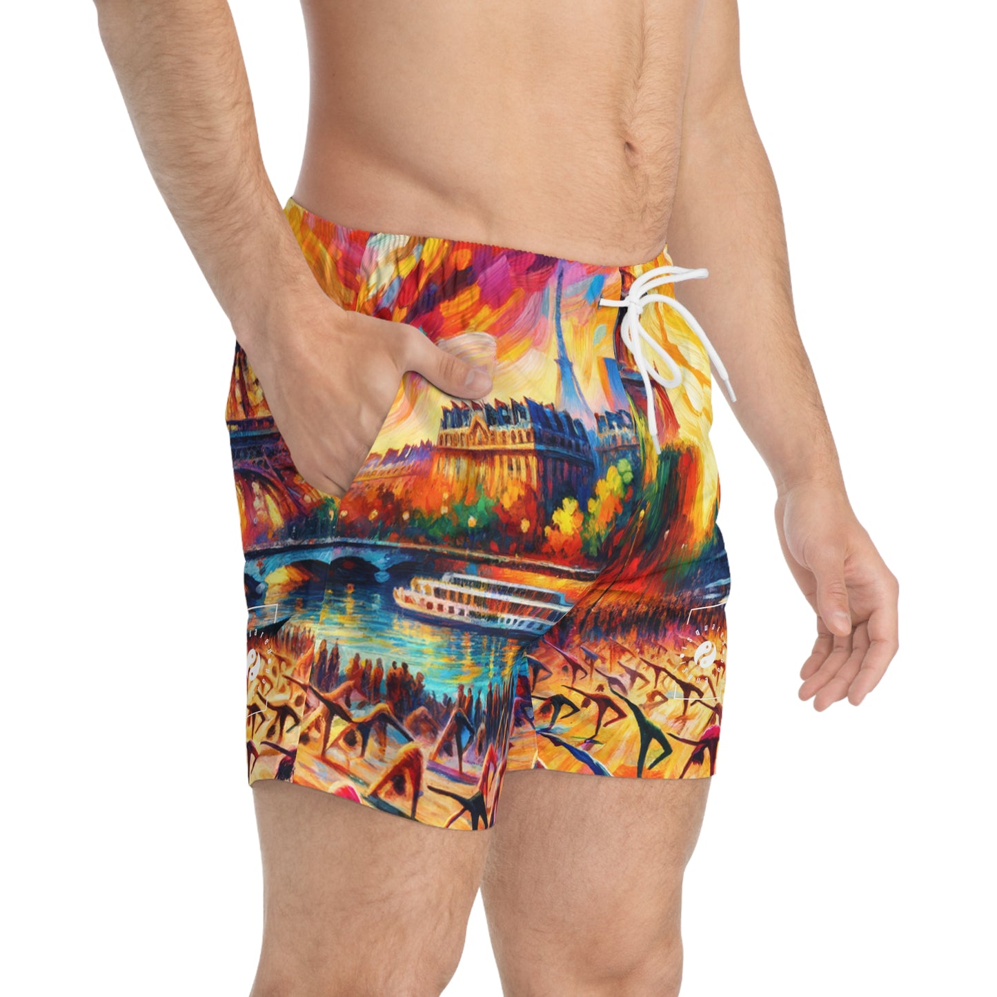 Parisian Yoga Chic - Swim Trunks for Men