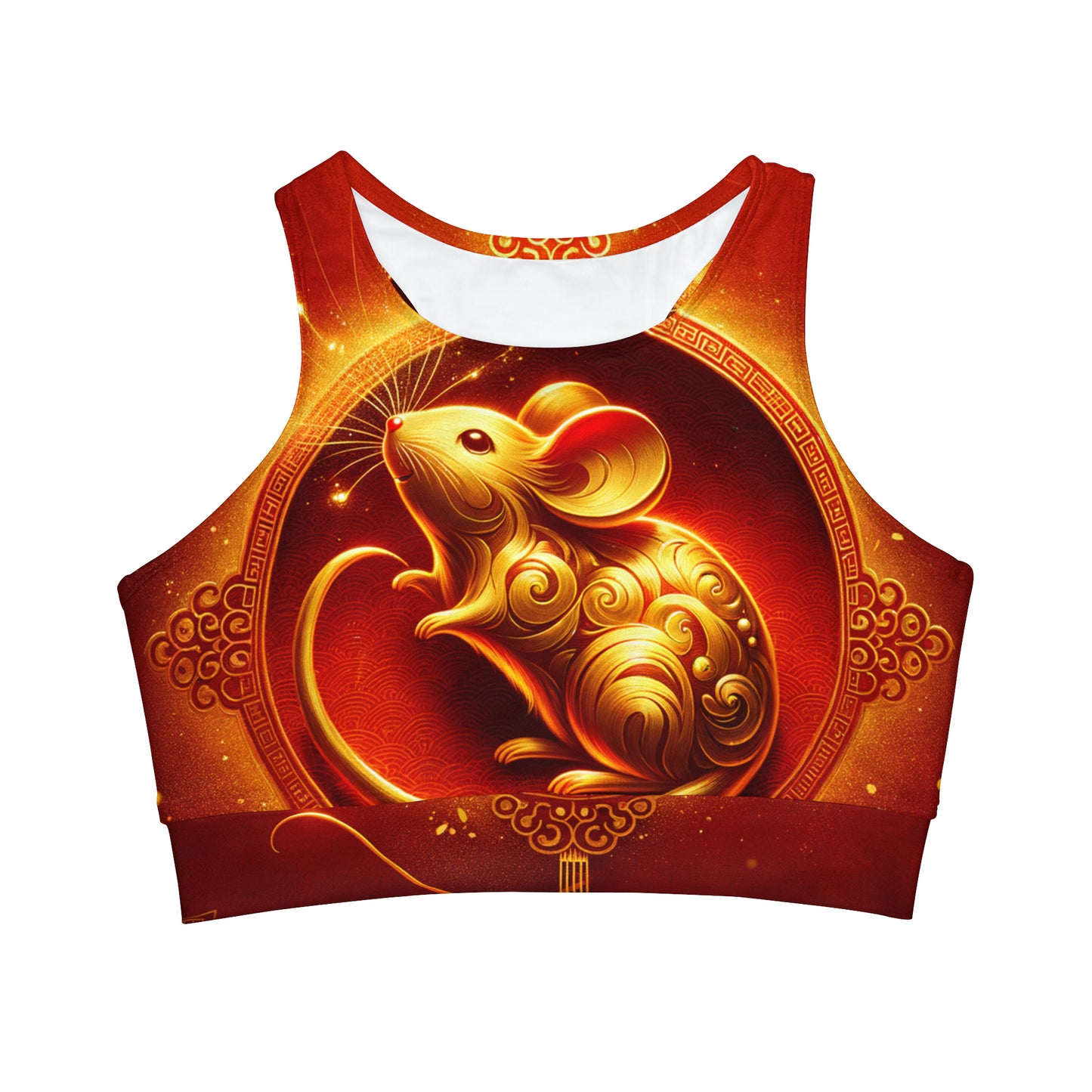 "Golden Emissary: A Lunar New Year's Tribute" - High Neck Crop Top