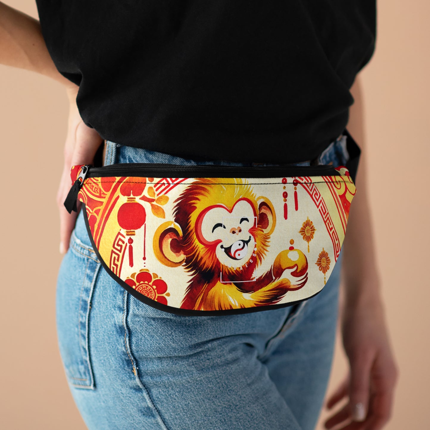 "Golden Simian Serenity in Scarlet Radiance" - Fanny Pack