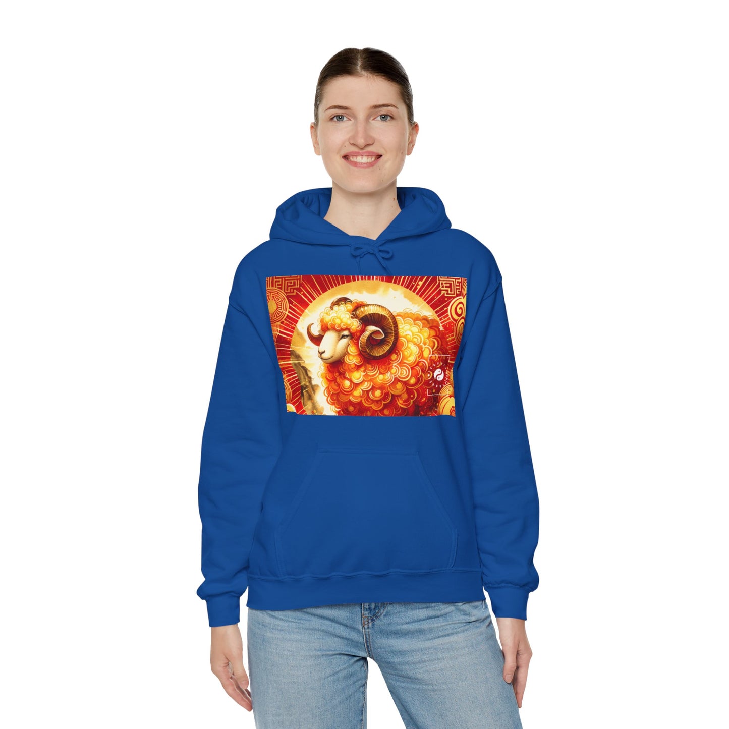 "Auspicious Gold of Divine Ewe: A Lunar New Year Revelry" - Hoodie