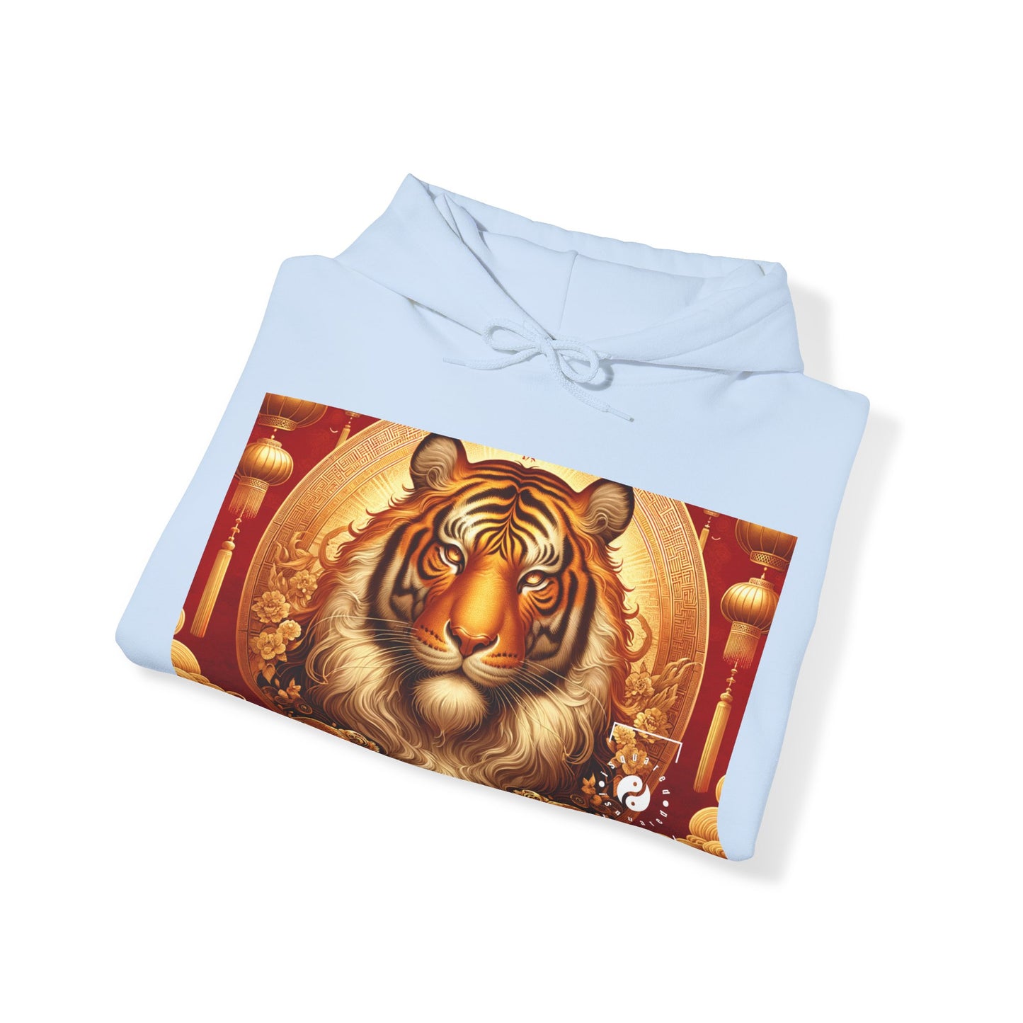 "Majesté dorée : Ascension du Tigre Lunaire" - Sweat à capuche 