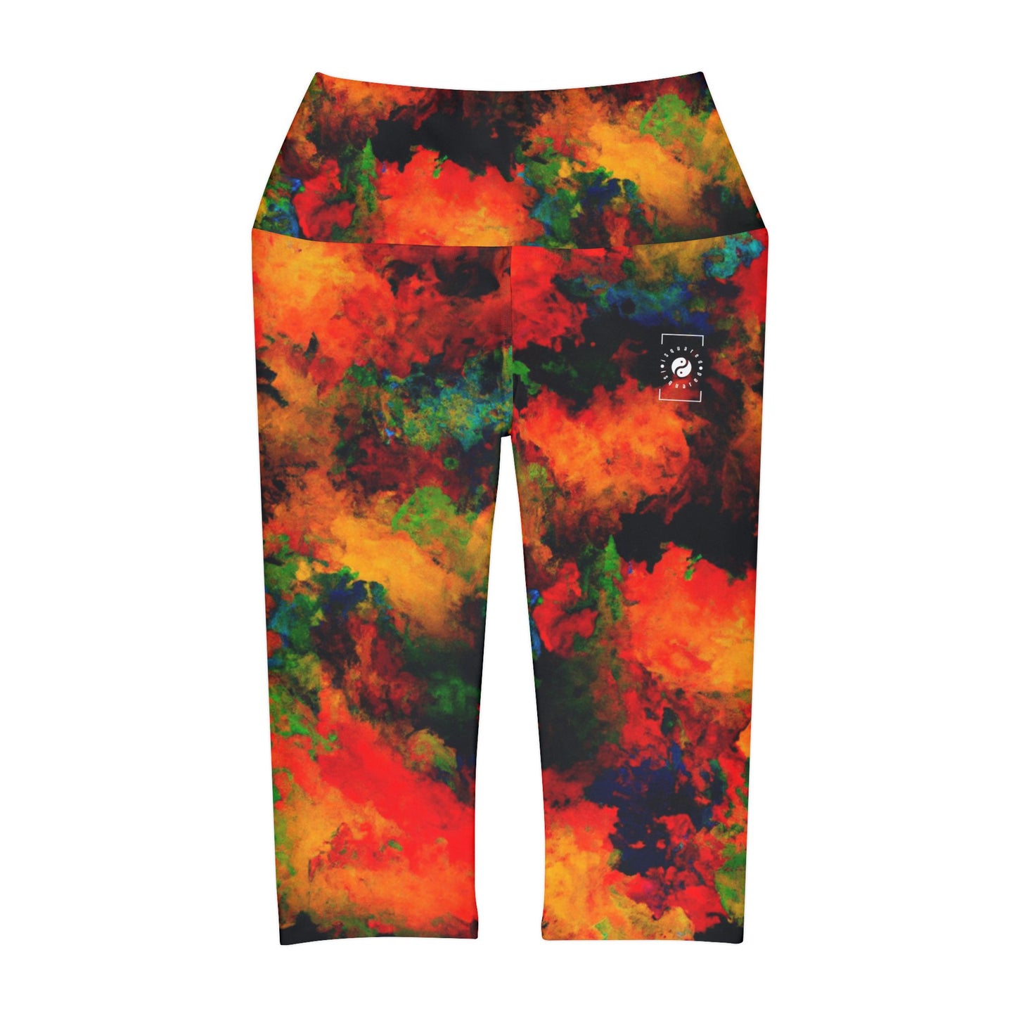 Luminous Whispers Symphony - High Waisted Capri Leggings