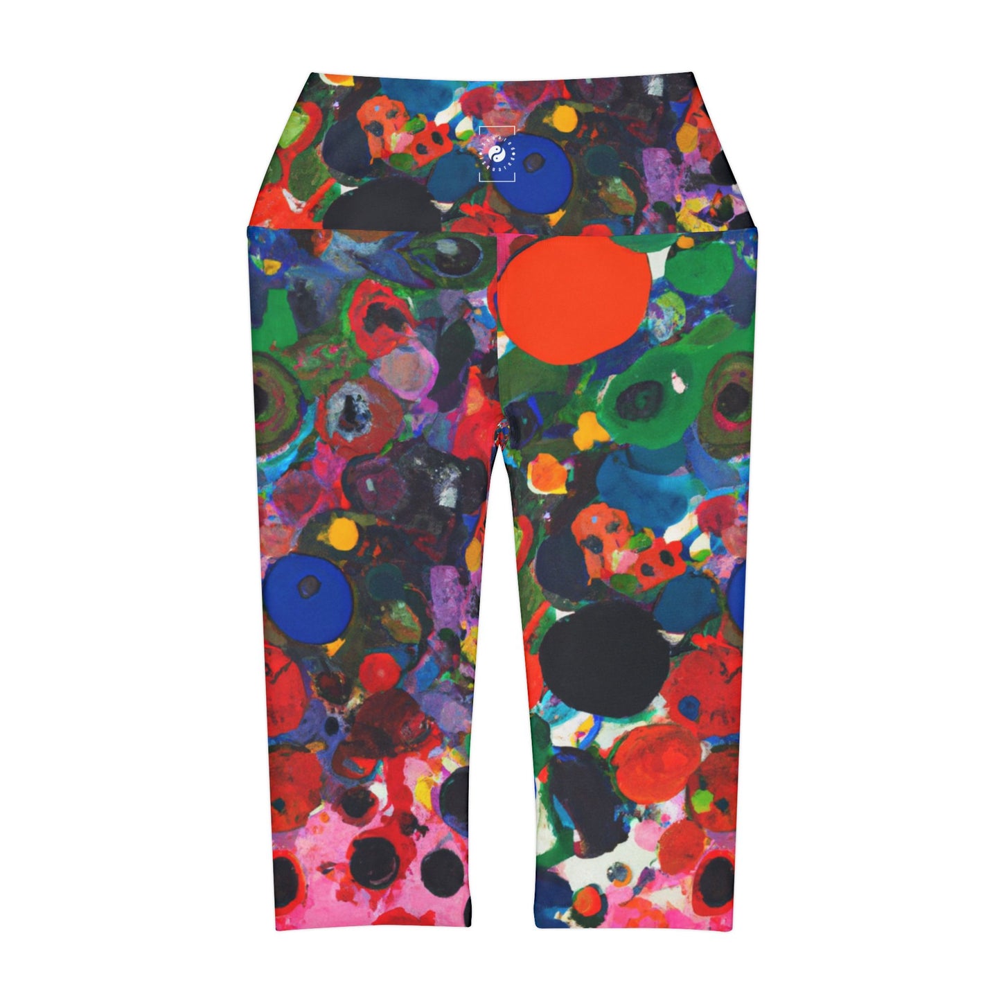 Ink drops meditation - High Waisted Capri Leggings