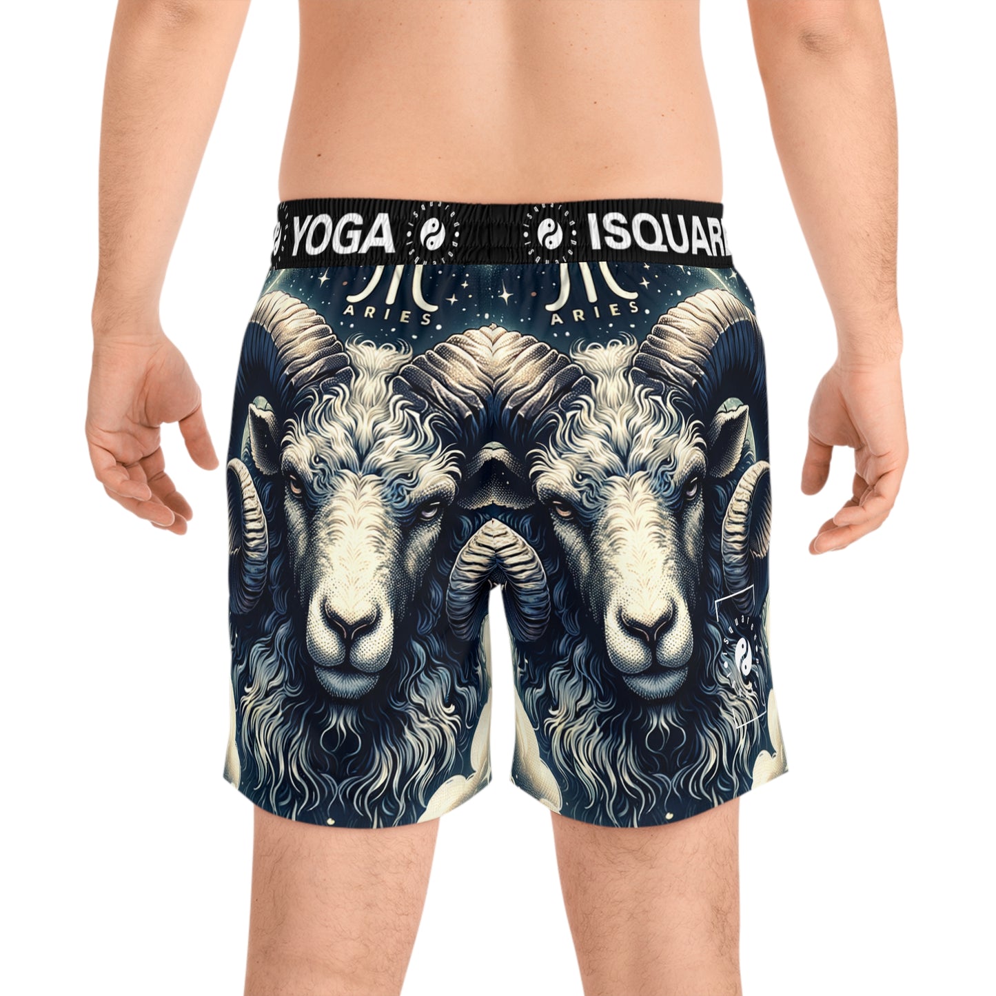 "Celestial Ram Ascendant" - Swim Shorts (Mid-Length) for Men