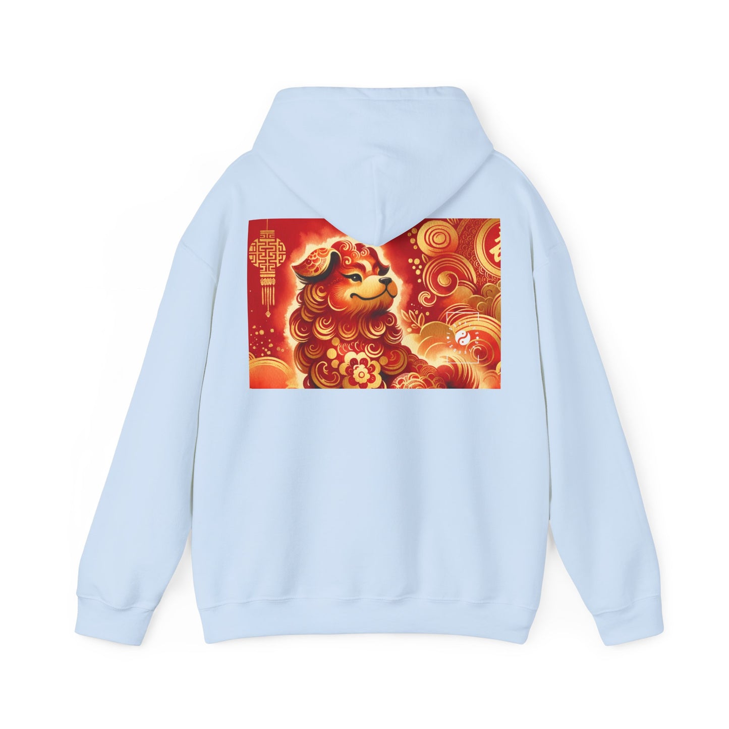 "Golden Canine Emissary on Crimson Tide: A Chinese New Year Odyssey" - Hoodie