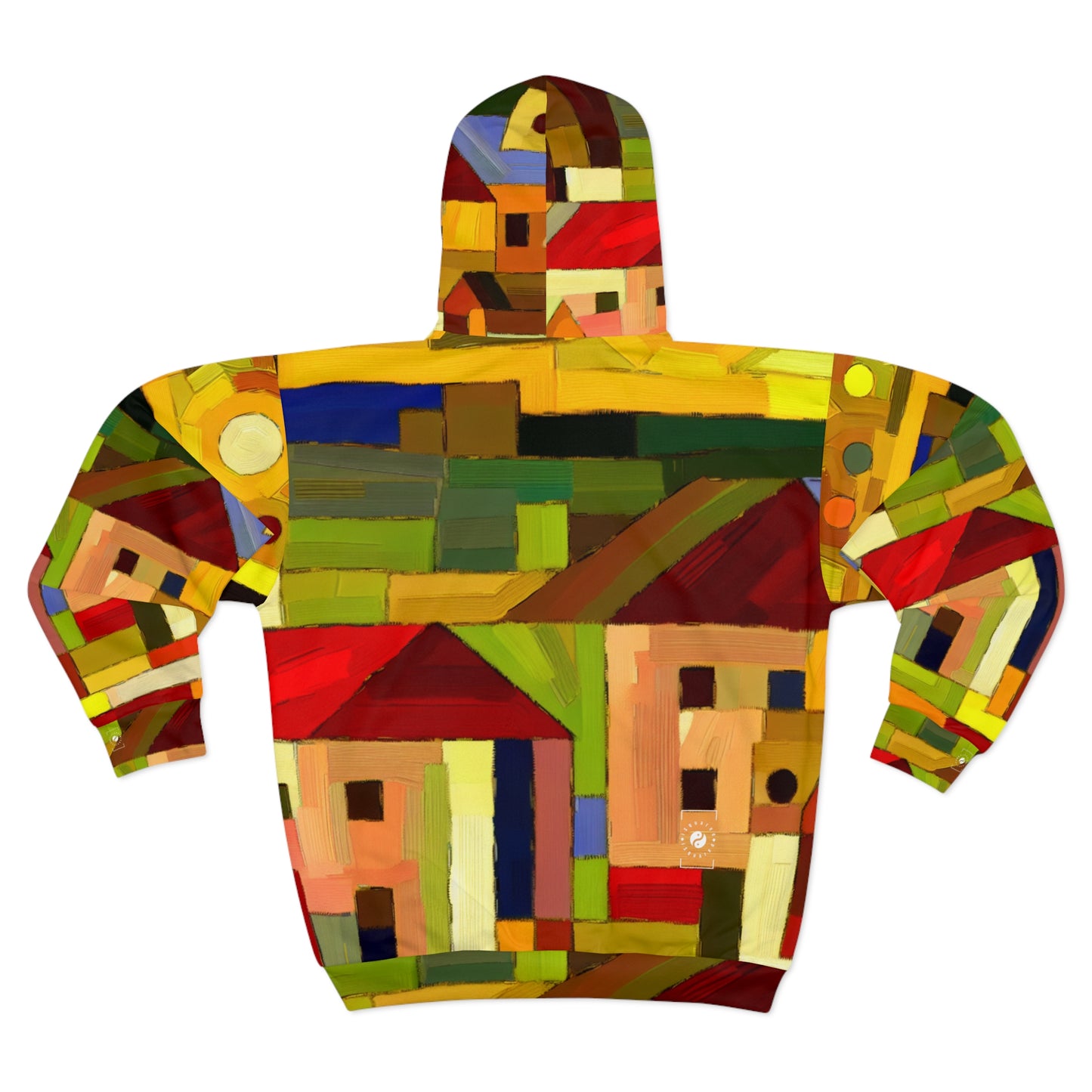 "Adobes de terre dans les teintes de Hundertwasser" - Sweat à capuche zippé