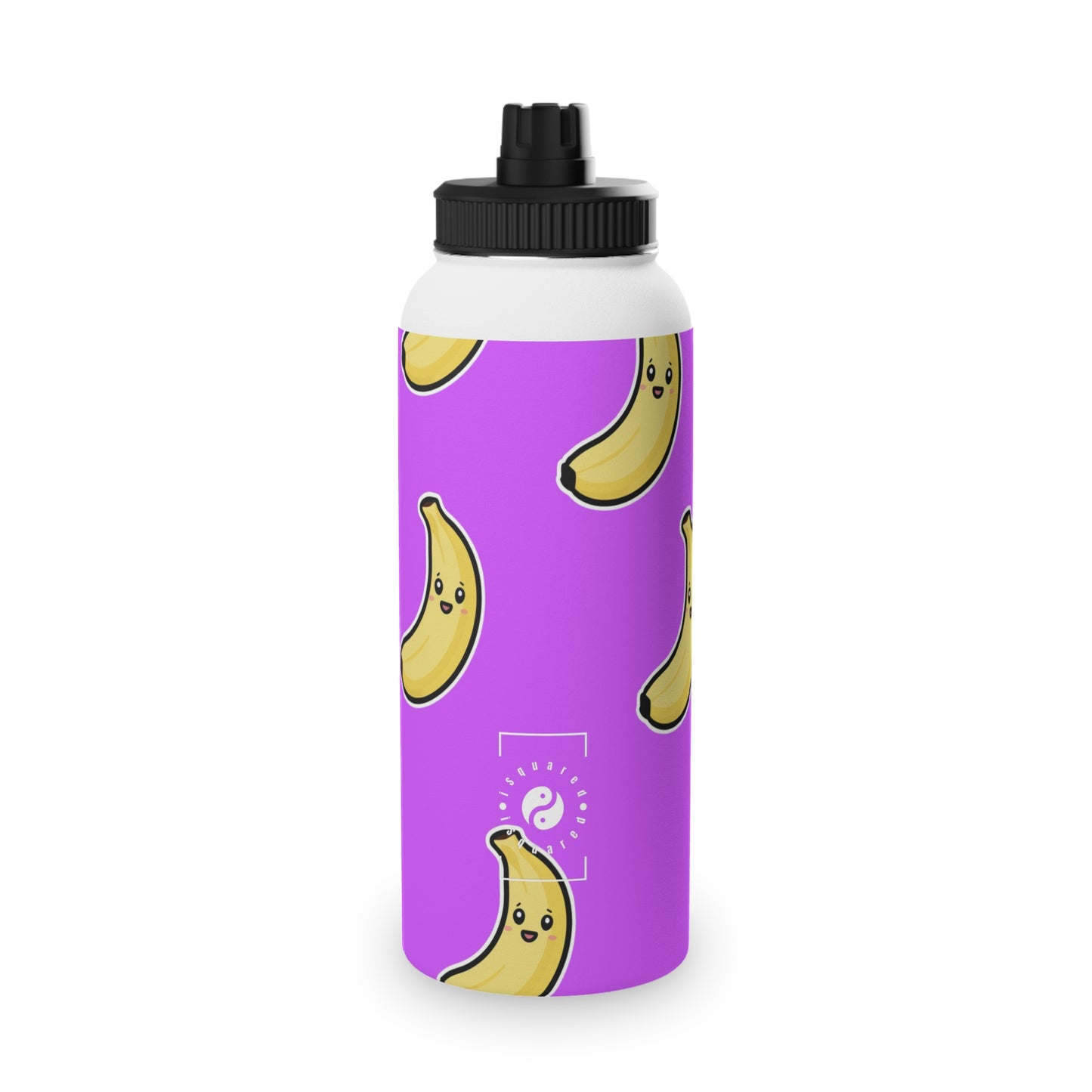 #D65BFF Purple + Banana - Sports Water Bottle