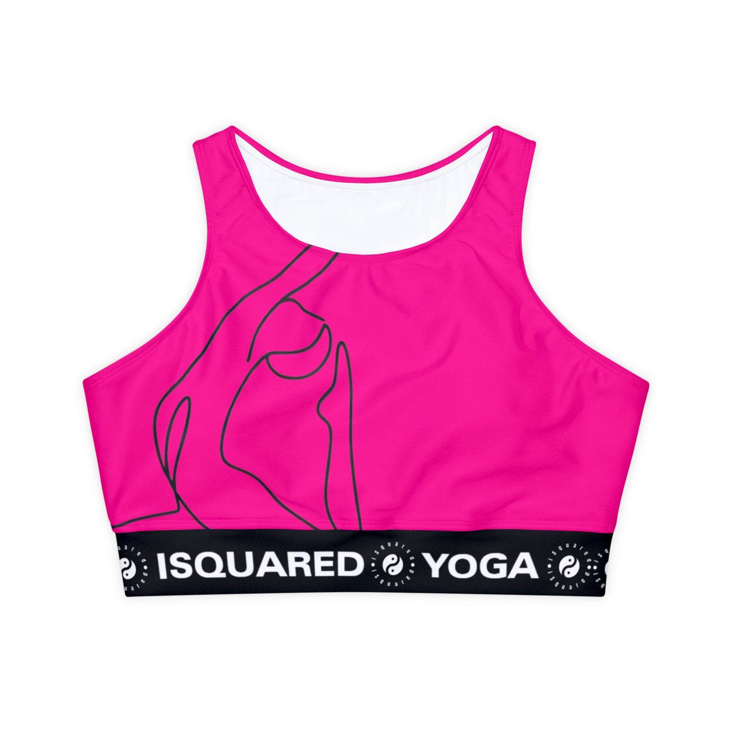 Line Art Pigeon Pose - Lined & Padded Sports Bra