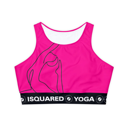 Line Art Pigeon Pose - Lined & Padded Sports Bra