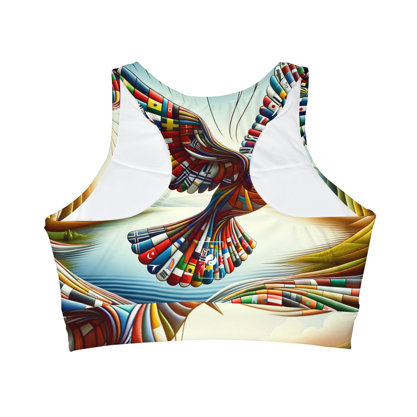 "Global Tapestry of Tranquility" - High Neck Crop Top