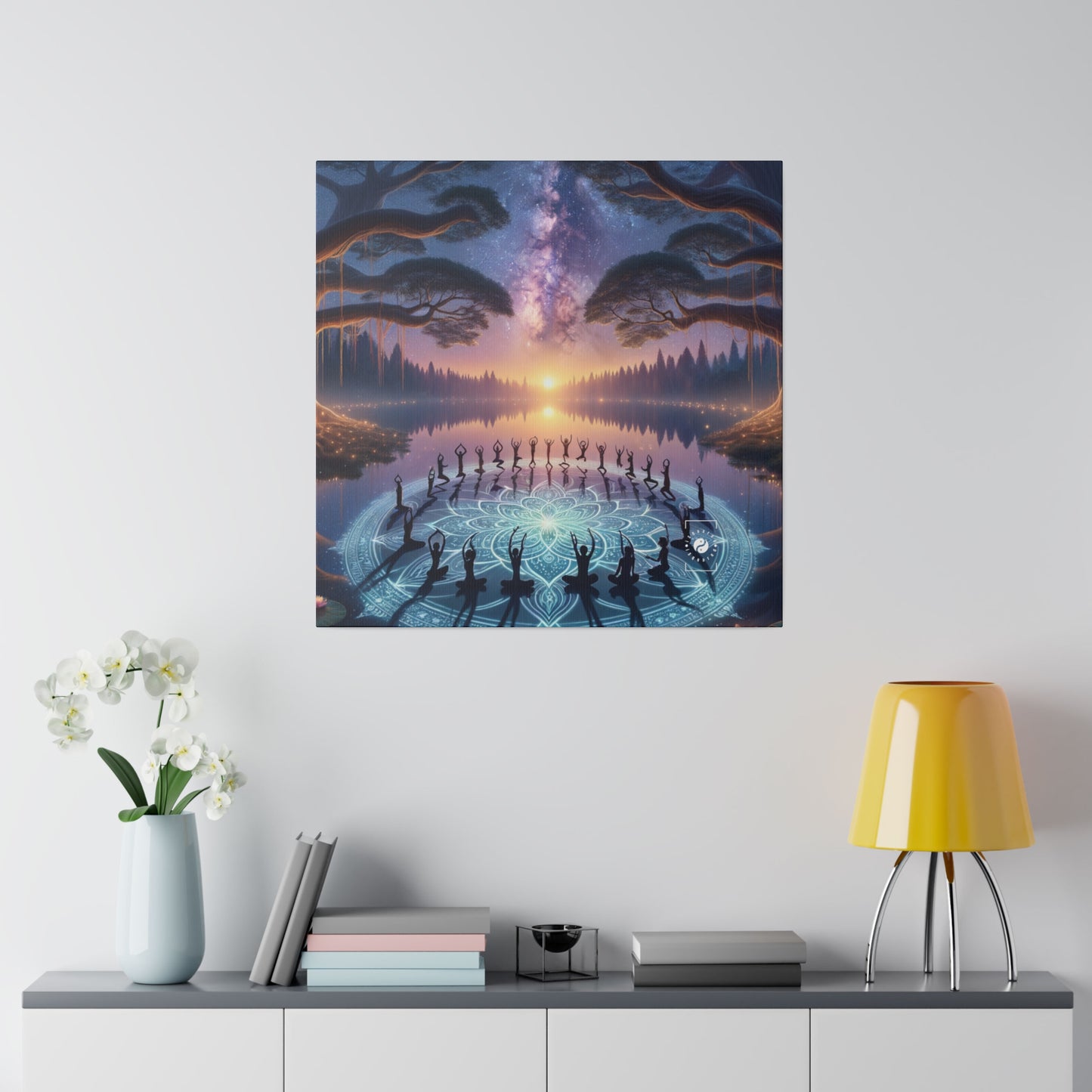 "Celestial Serenity: Mandala's Reflection" - Art Print Canvas