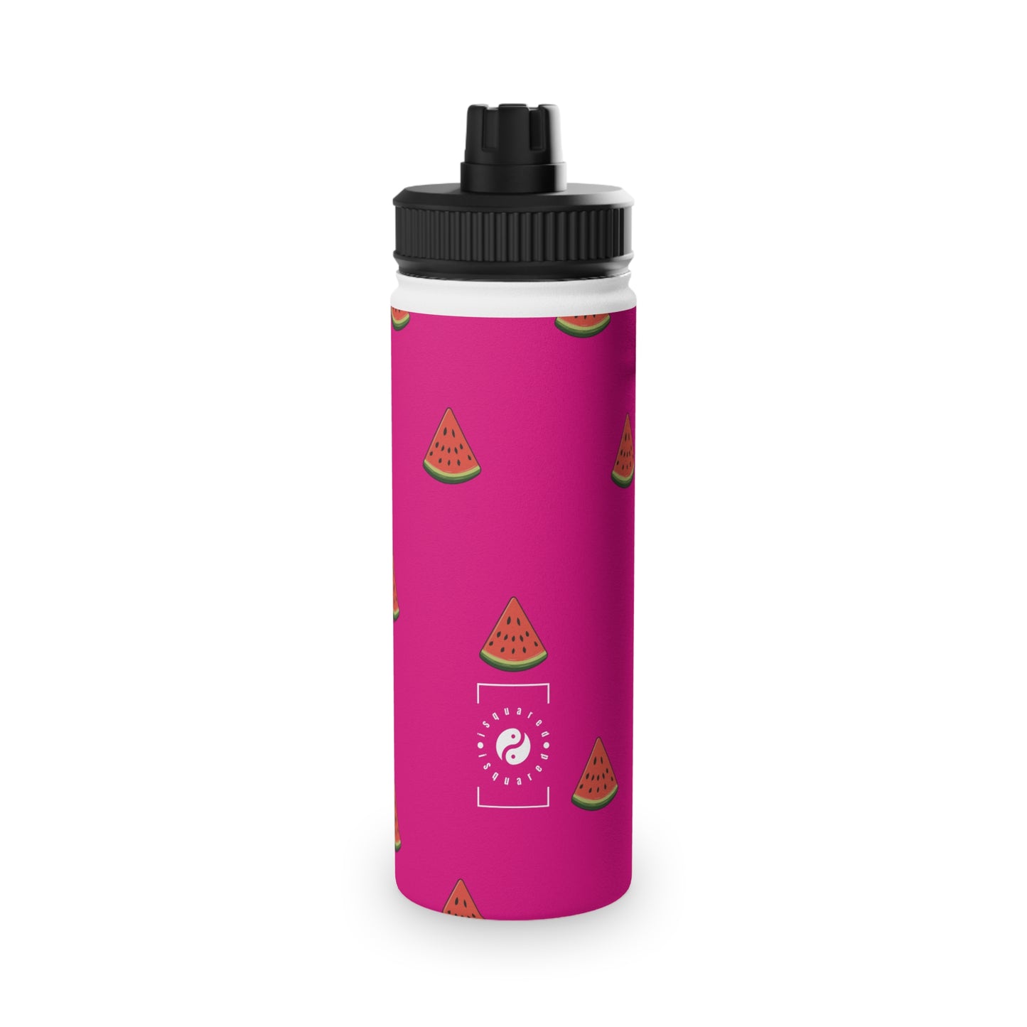 #DF0086 Pink + Watermelon - Sports Water Bottle