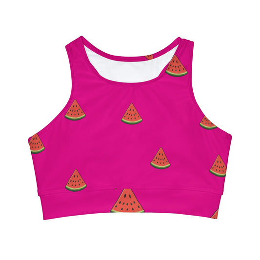 #DF0086 Pink + Watermelon - High Neck Crop Top