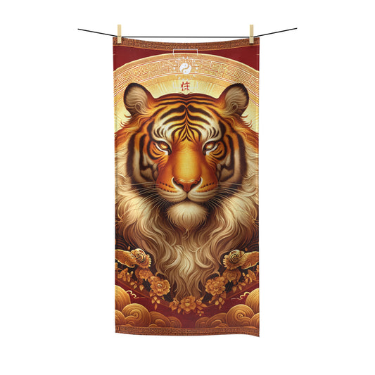 "Golden Majesty: Ascension of the Lunar Tiger" - All Purpose Yoga Towel