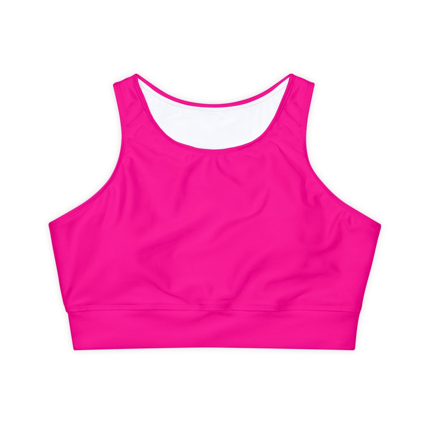 #FF0099 Sharp Pink - Lined & Padded Sports Bra