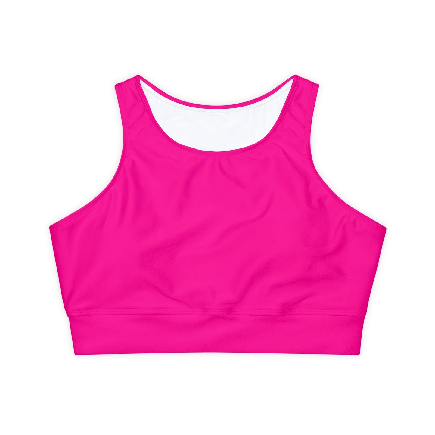 #FF0099 Sharp Pink - Soutien-gorge de sport doublé et rembourré