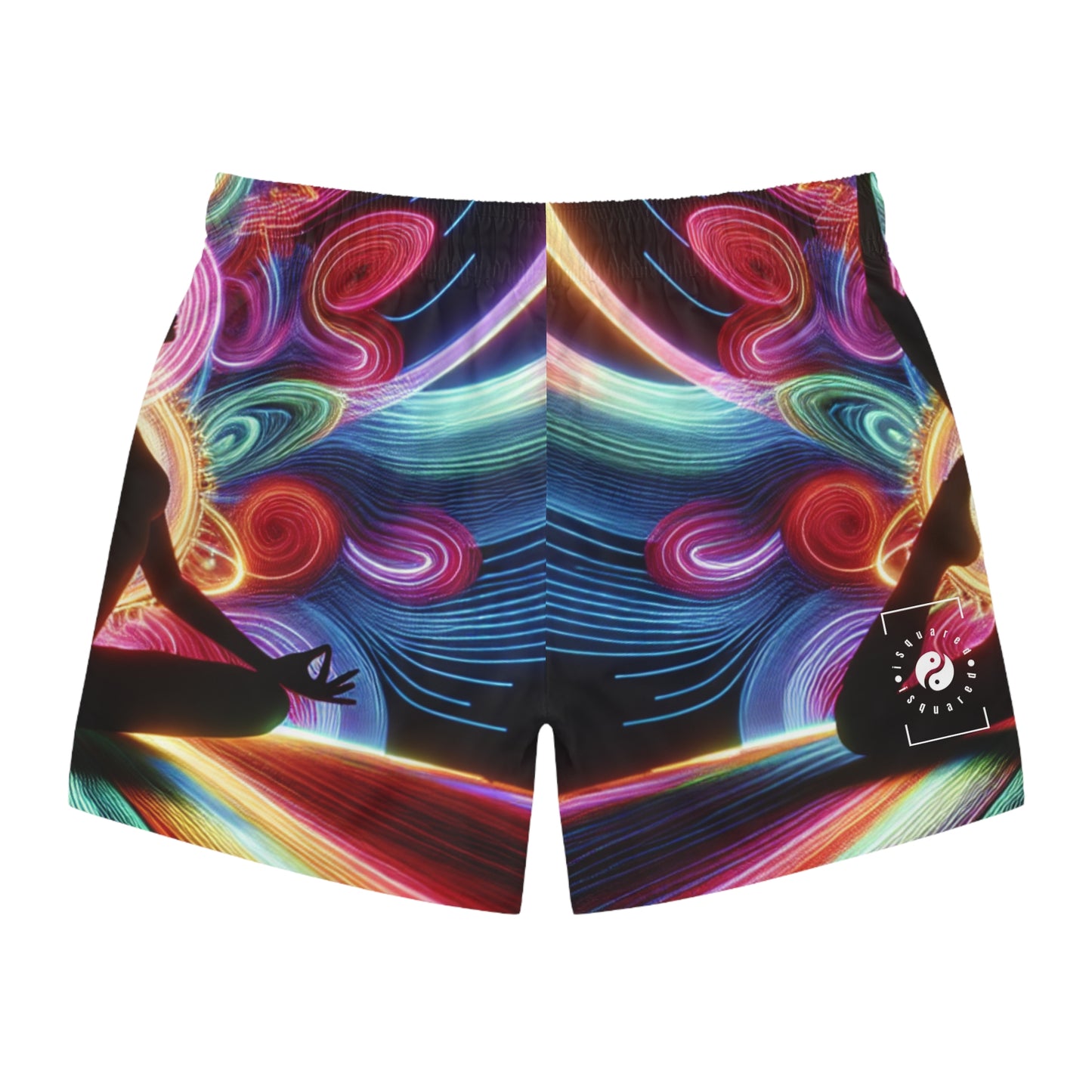 "Neon Zenith: Chromatic Balance" - Swim Trunks for Men