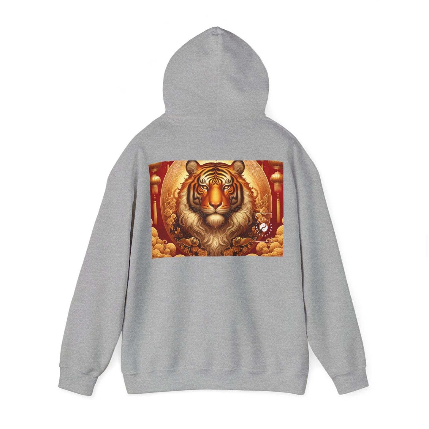 "Majesté dorée : Ascension du Tigre Lunaire" - Sweat à capuche 