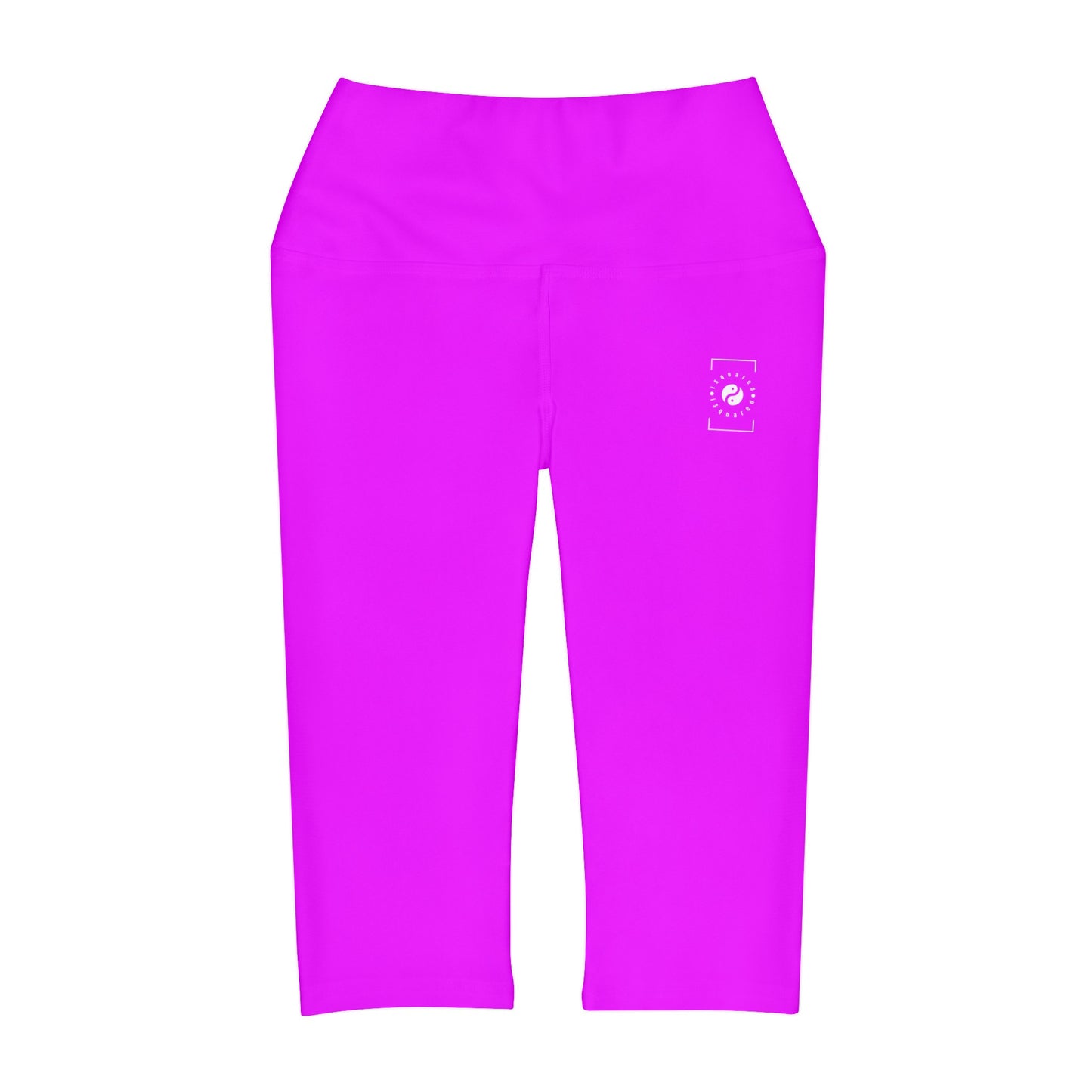 #f000ff Neon Purple - High Waisted Capri Leggings