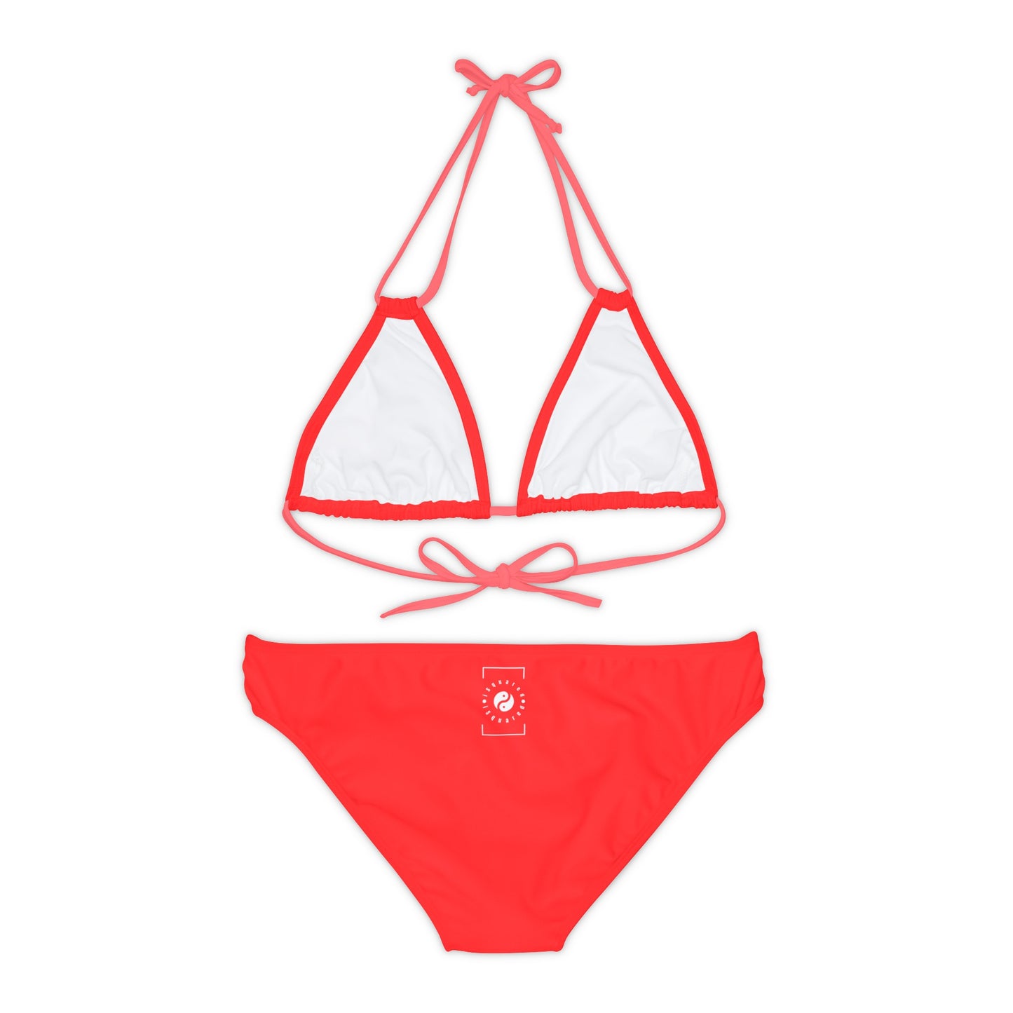 Bright Red FF3131 - Lace-up Bikini Set