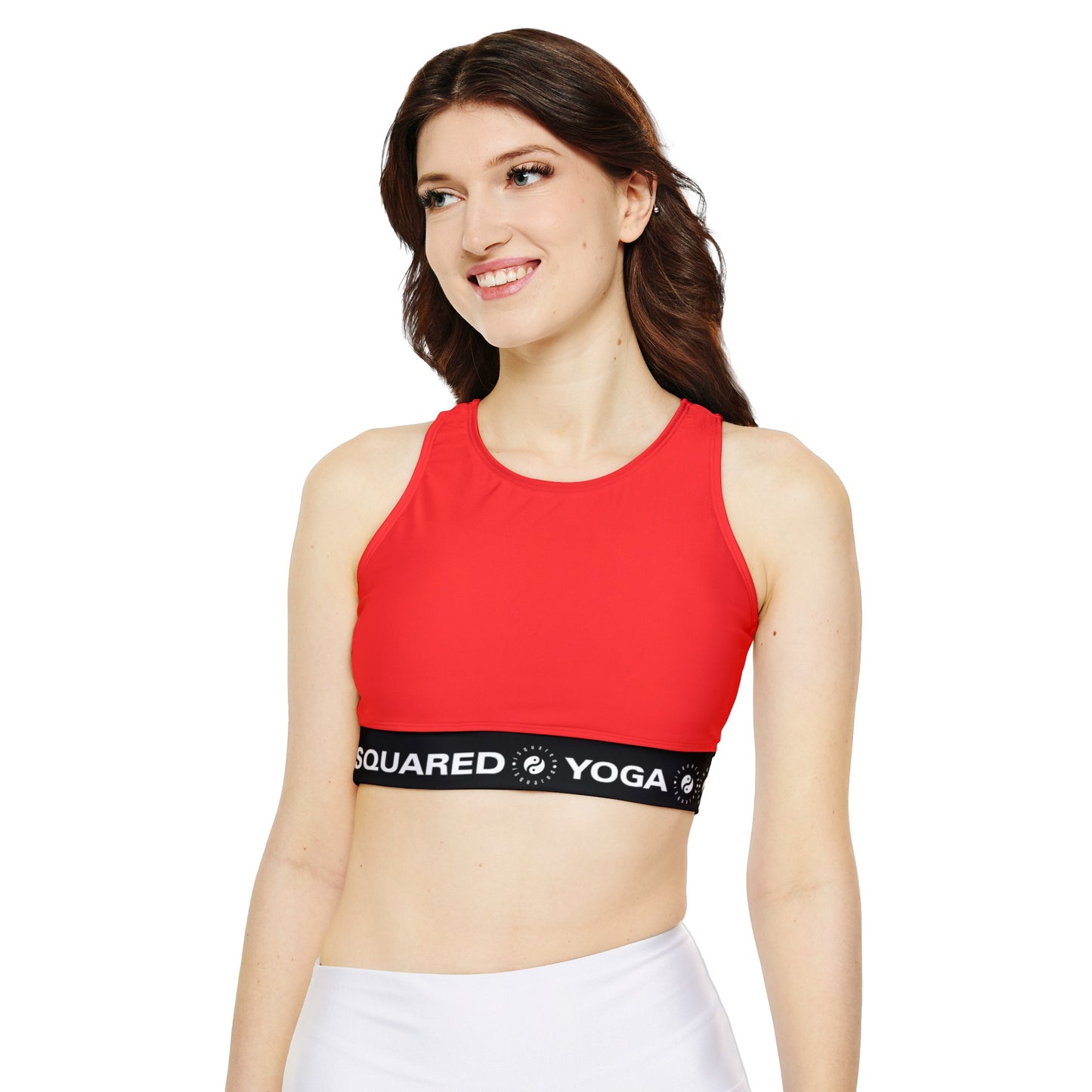 Bright Red FF3131 - Lined & Padded Sports Bra