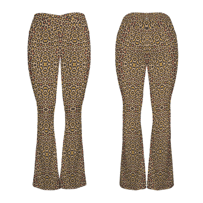 Wild Leopards - Cross Waisted Flair Leggings