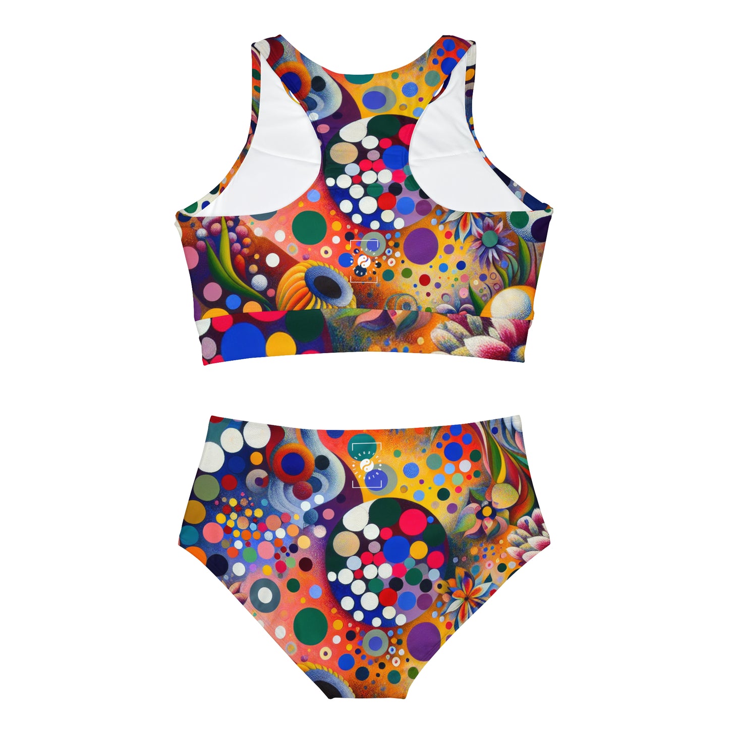 "Polka Petals in Yogic Surrealism: An Artistic Salute to Kusama and Kahlo" - Hot Yoga Bikini Set