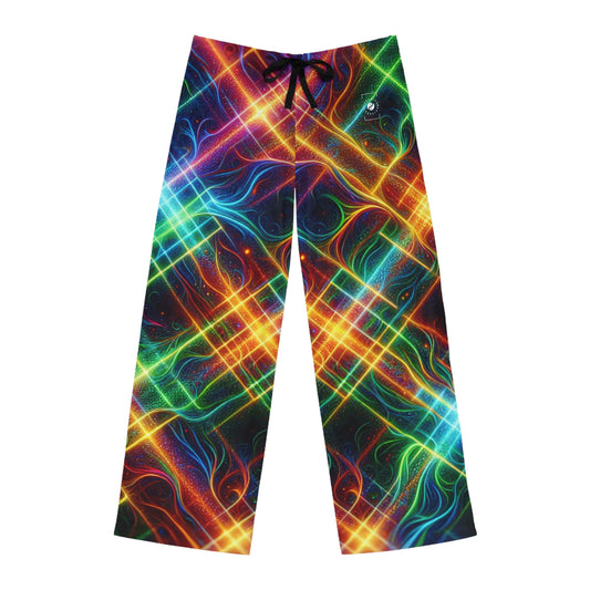 "Neon Plaid Luminosity Matrix" - men's Lounge Pants