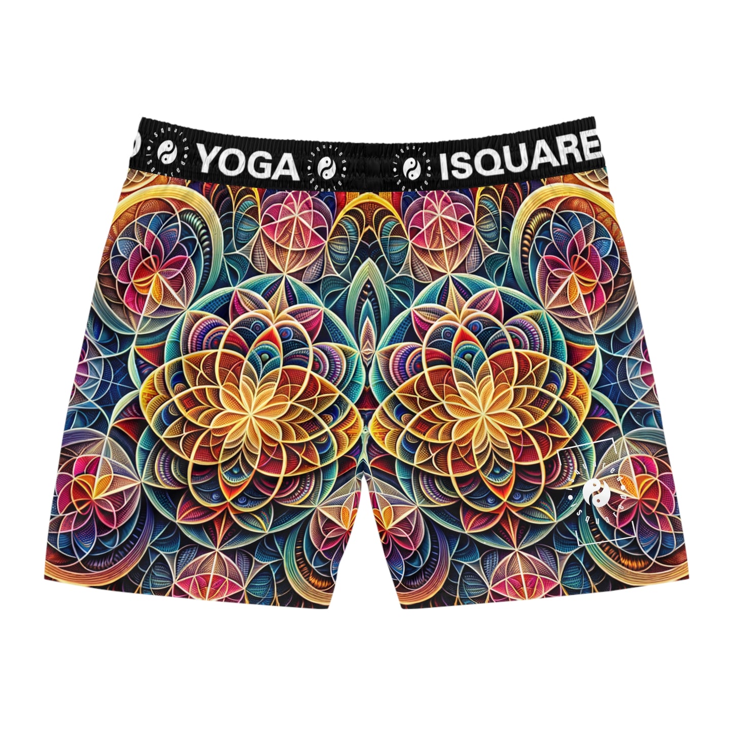 "Sacred Symmetry: Infinite Radiance of Love" - Swim Shorts (Mid-Length) for Men