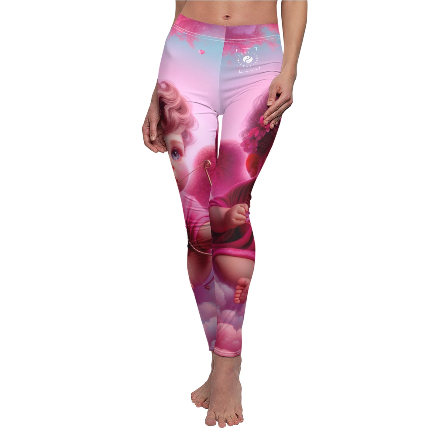 "Bold Blush: A Cupid's Love Affair" - Casual Leggings