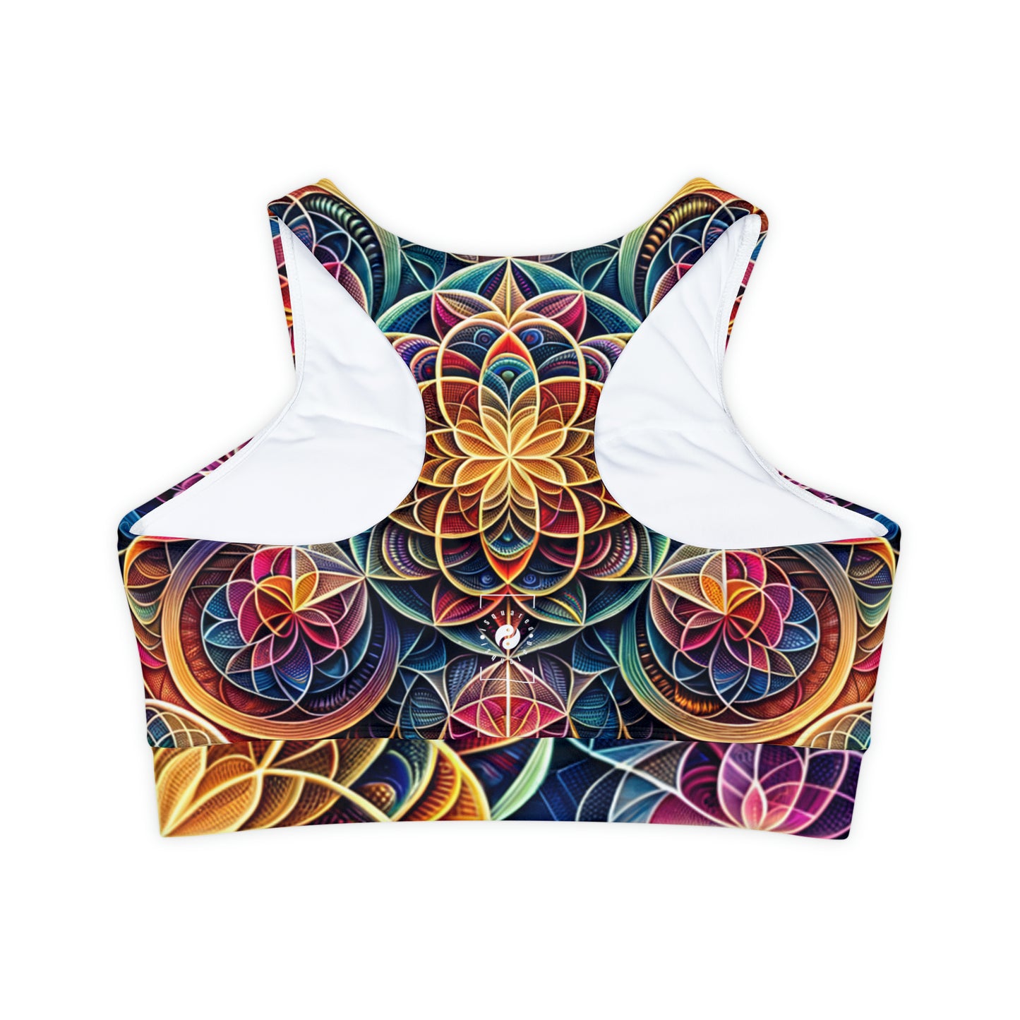 "Symétrie sacrée : Radiance infinie de l'amour" - Soutien-gorge de sport doublé et rembourré