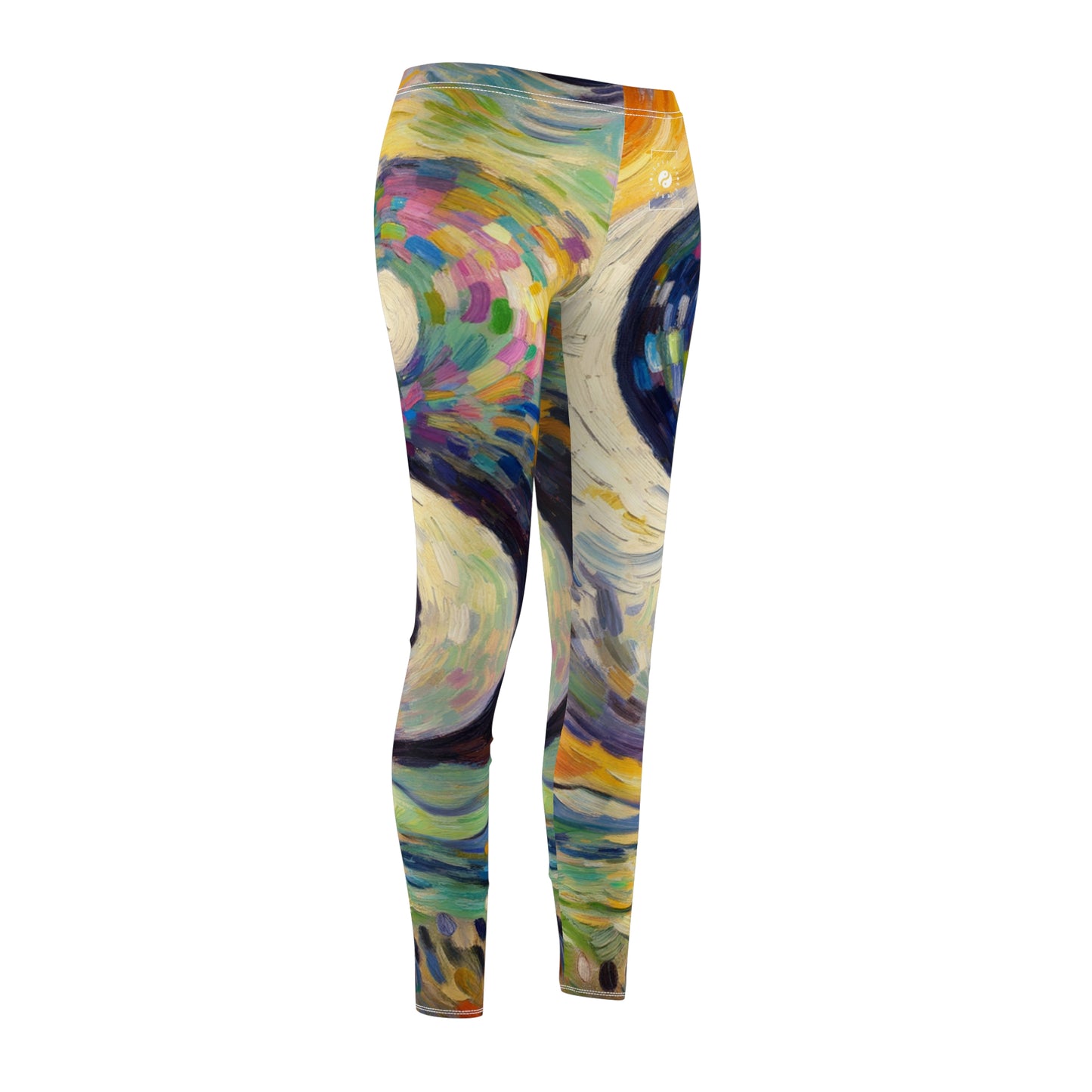 "Spectral Duality: An Impressionist Balance" - Casual Leggings