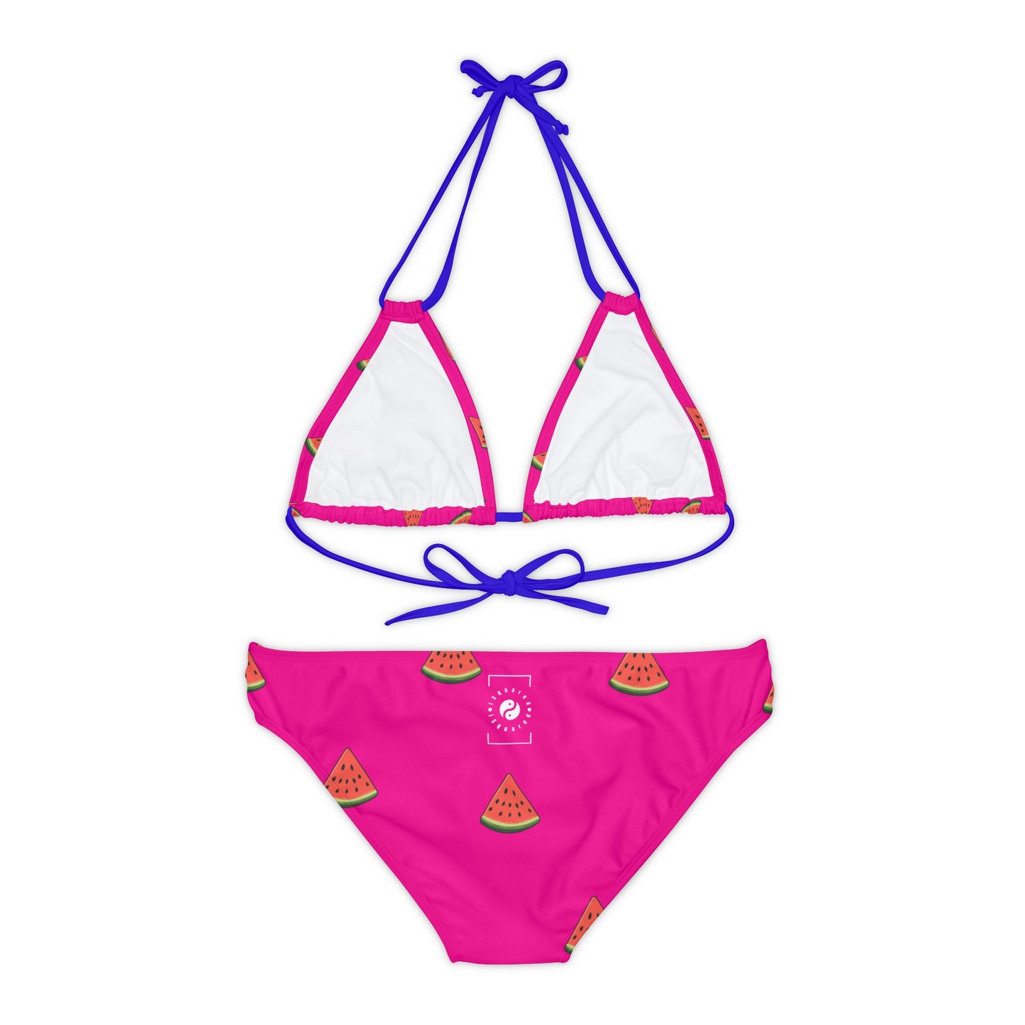 #DF0086 Pink + Watermelon - Lace-up Bikini Set