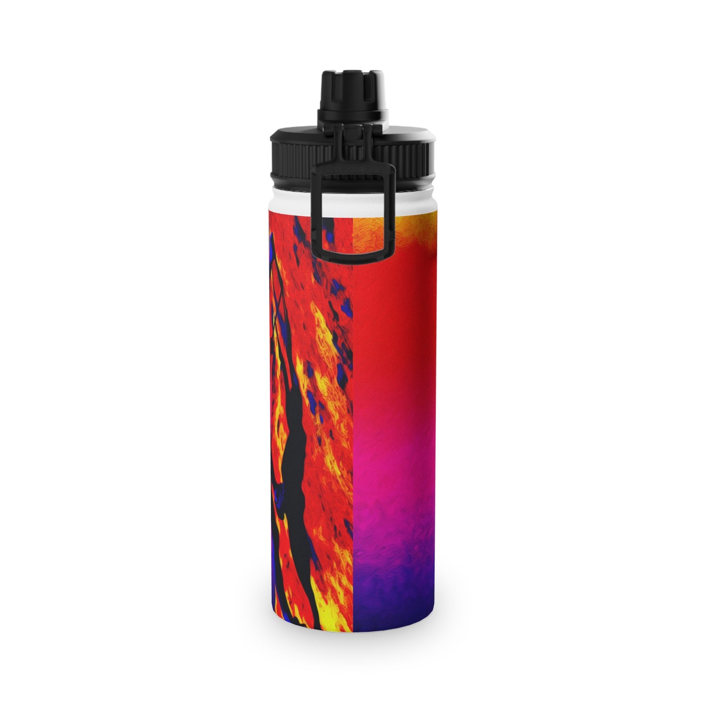 "Technicolour Ascent: The Digital Highline" - Sports Water Bottle