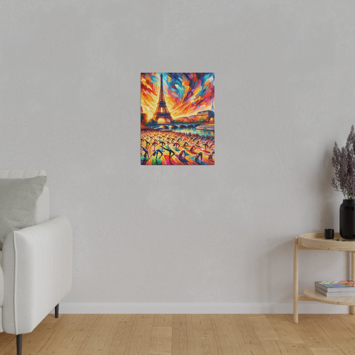 Parisian Yoga Chic - Art Print Canvas