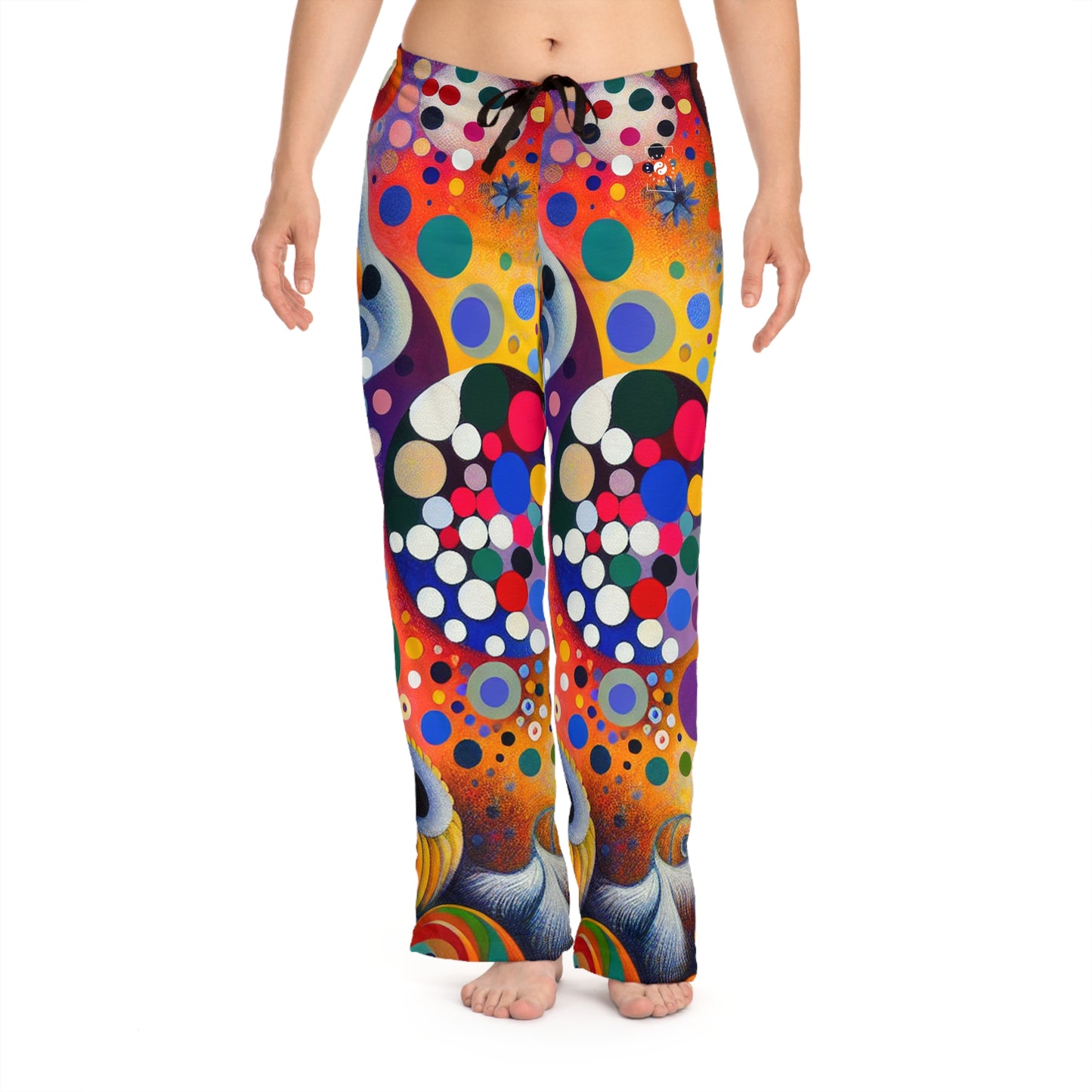 "Polka Petals in Yogic Surrealism: An Artistic Salute to Kusama and Kahlo" - Women lounge pants