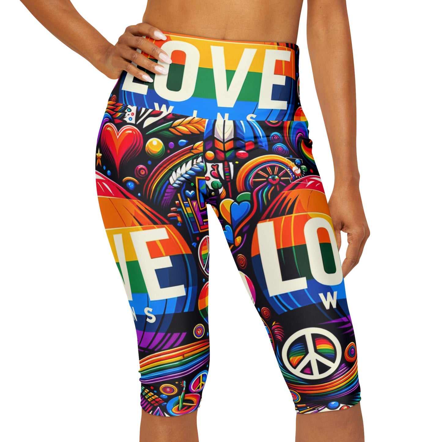 LOVE WINS - High Waisted Capri Leggings