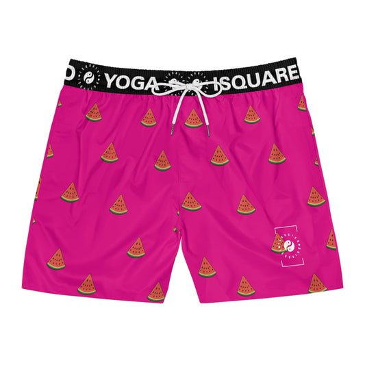 #DF0086 Pink + Watermelon - Swim Shorts (Mid-Length) for Men