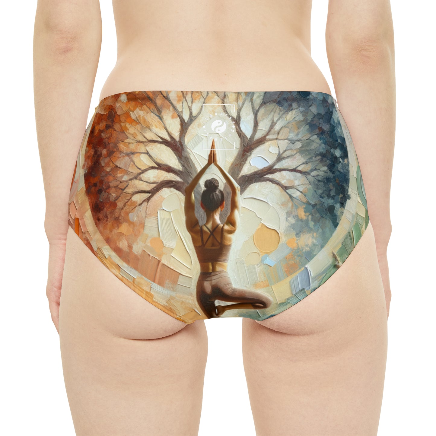 "Stability in Surrender: Vrikshasana in Harmony with Earth" - High Waisted Bikini Bottom