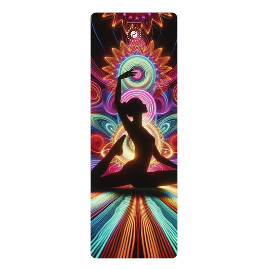 "Neon Zenith : Equilibre Chromatique" - Tapis de Yoga