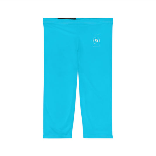 #04D9FF  Neon Blue - Capri Shorts