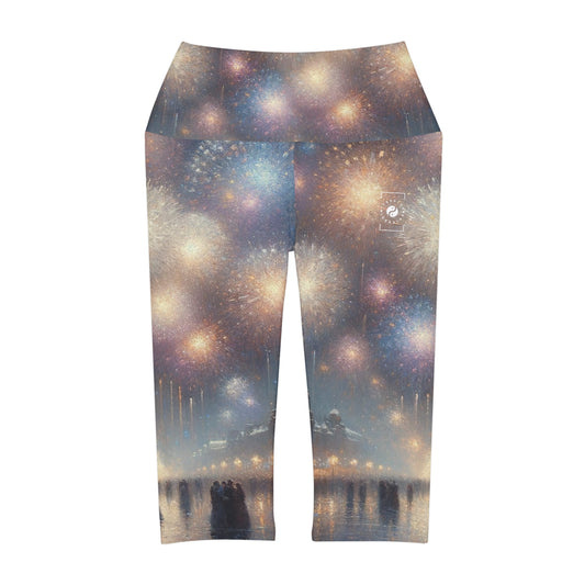 "Manet's Midnight Marvels" - High Waisted Capri Leggings