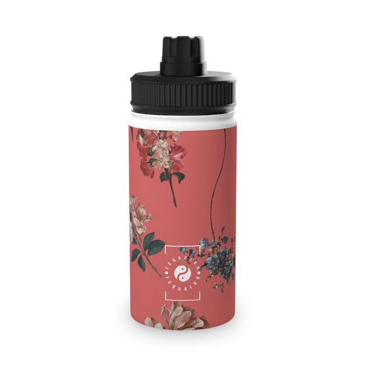 Botanicals on Coral - Sports Water Bottle