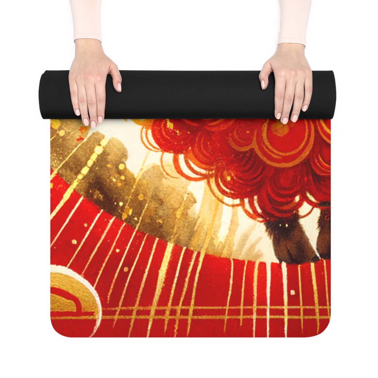 "Auspicious Gold of Divine Ewe: A Lunar New Year Revelry" - Yoga Mat