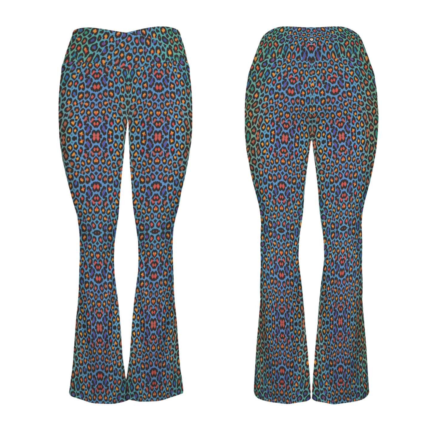 Wild Leopards - Cross Waisted Flair Leggings