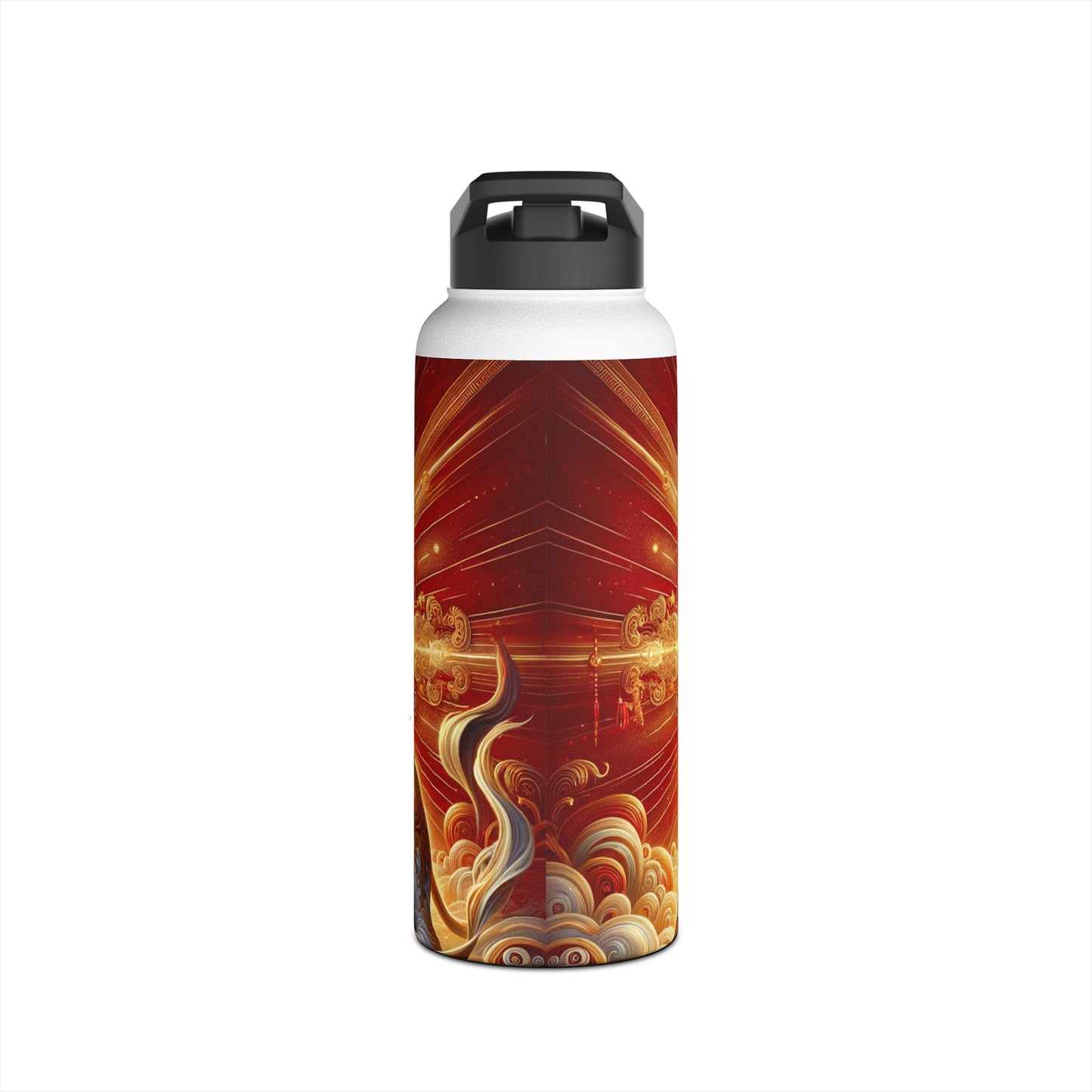 "Golden Euphoria: A Dance of the Divine Bovine" - Water Bottle