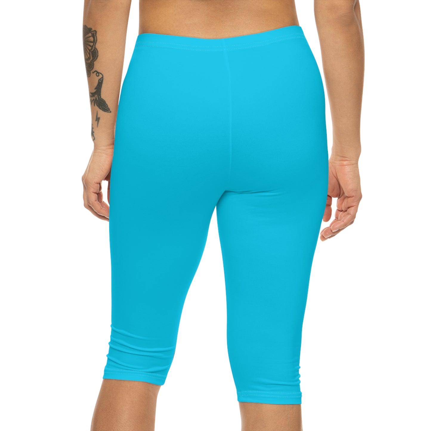 #04D9FF  Neon Blue - Capri Shorts