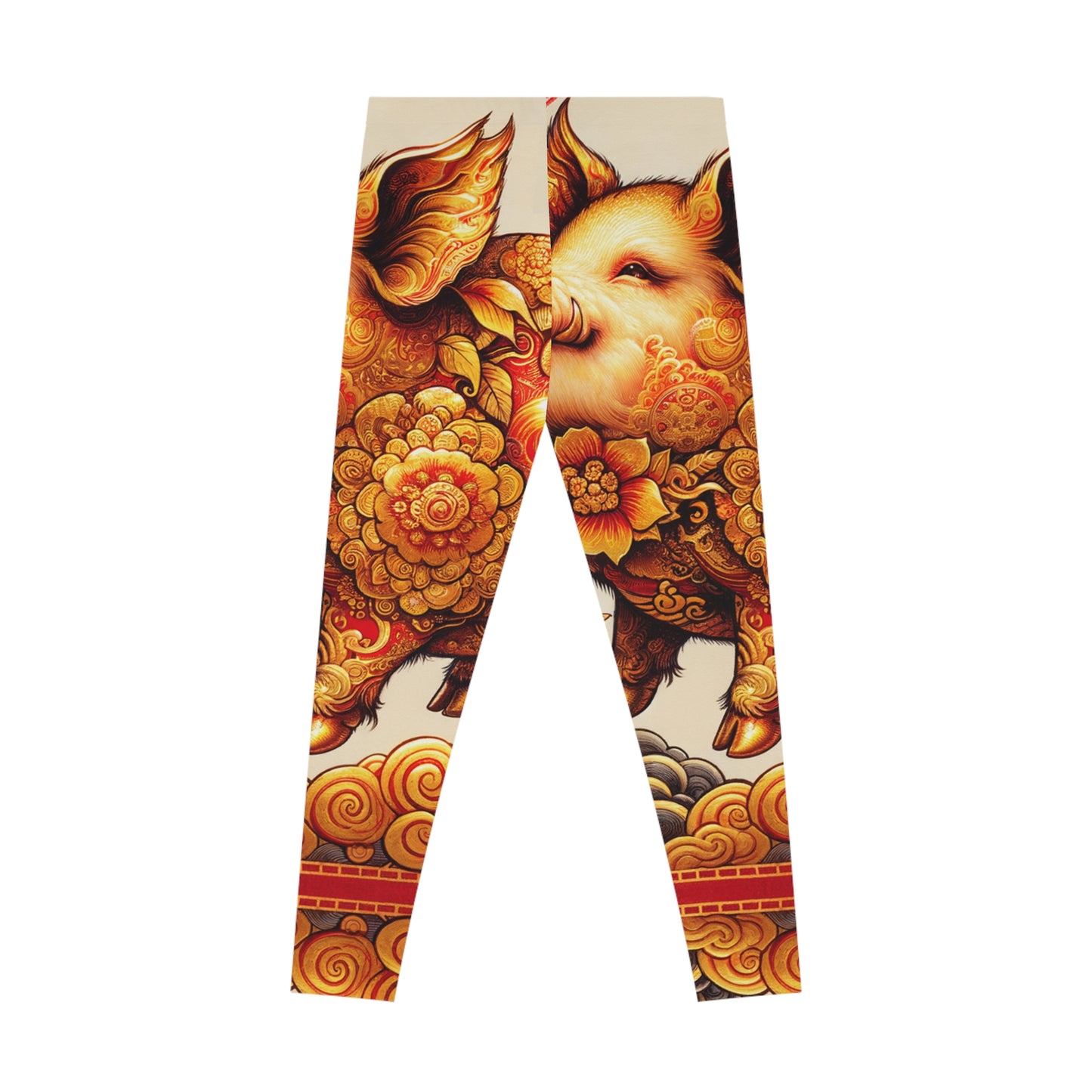 "Golden Prosperity: The Divine Boar Celebration" - Unisex Tights