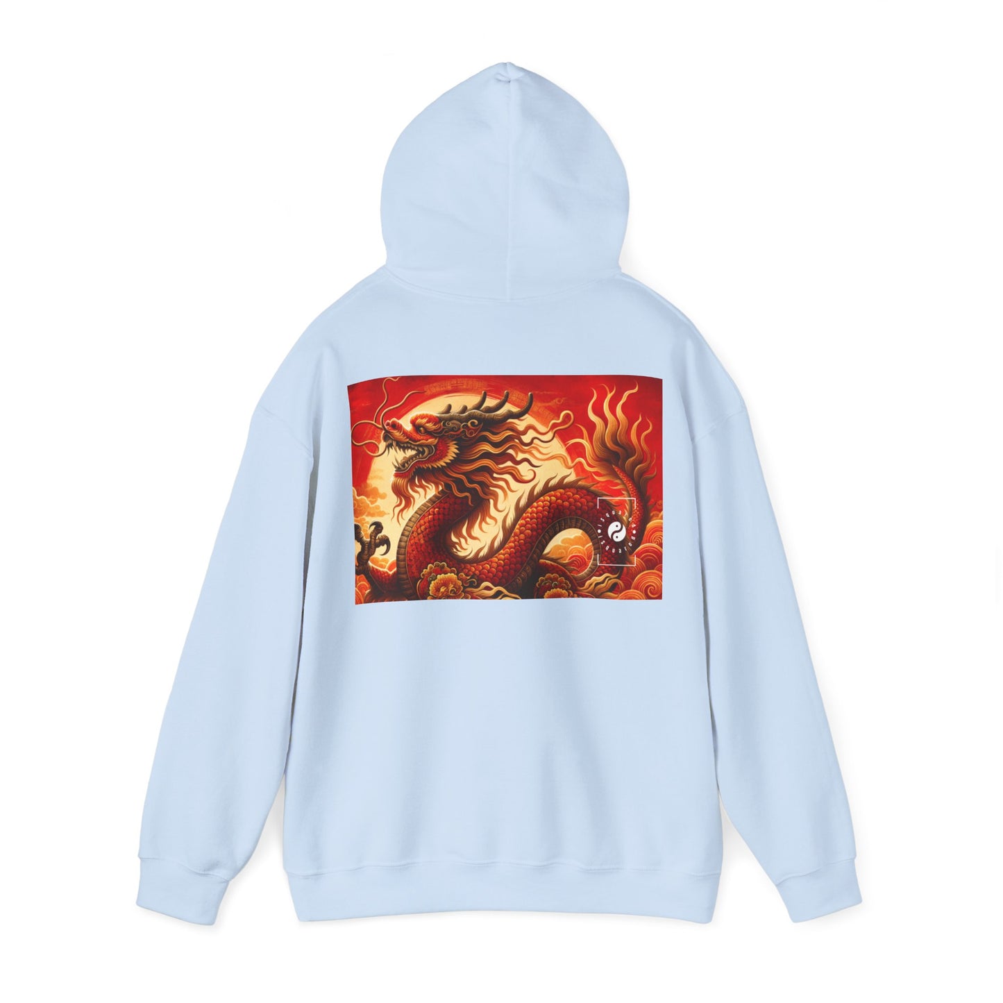 "Golden Dragon Dance in the Crimson Twilight" - Hoodie