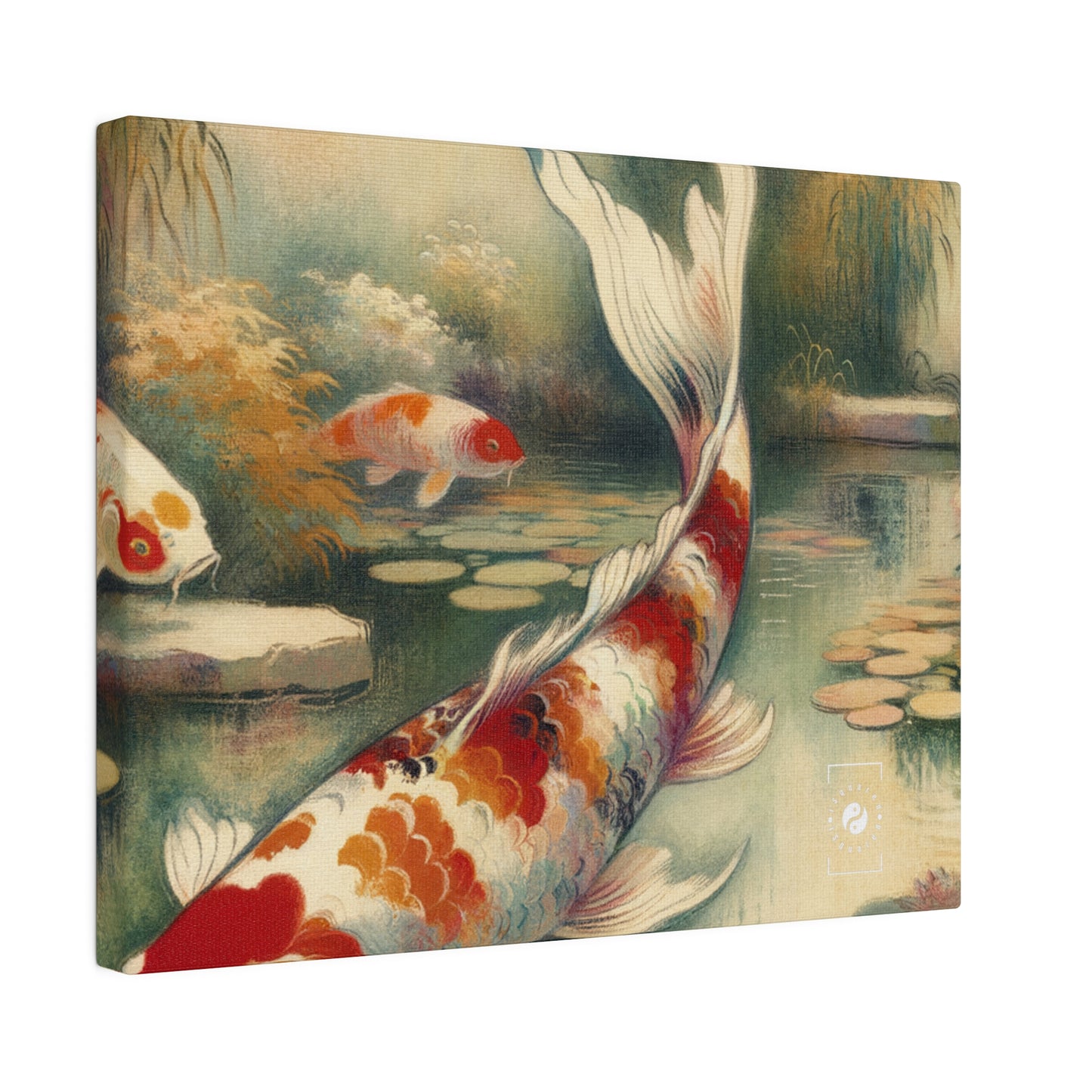 Koi Lily Pond - Art Print Canvas